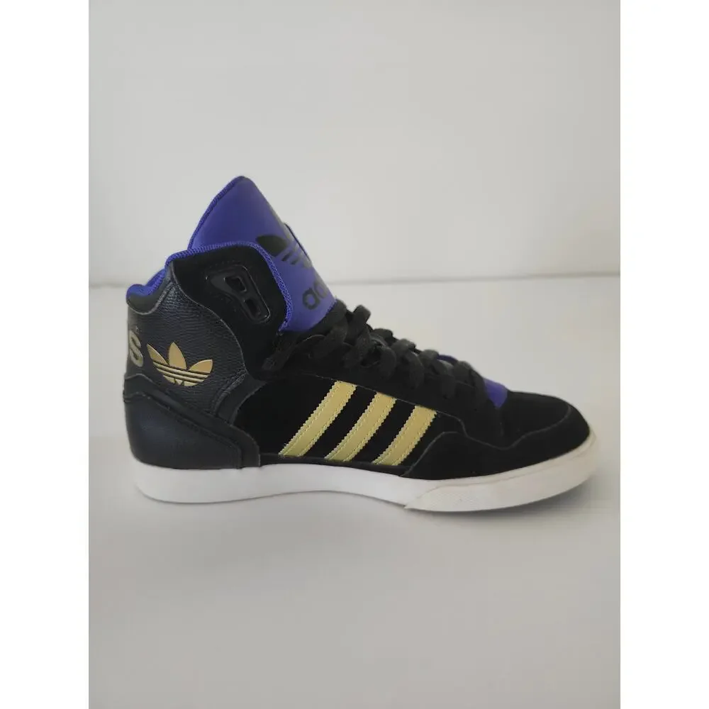 Adidas AR 2.0 Men's Black Gold Purple Sz 9 High Top Sneaker Retro Strap